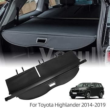Amazon Com Vesul Retractable Rear Trunk Cargo Cover Fit For Toyota Highlander 2014 2019 Security Shade Shield Tonneau Cover Anti Peeping Luggage Privacy Screen With Extra Canvas Cover Automotive