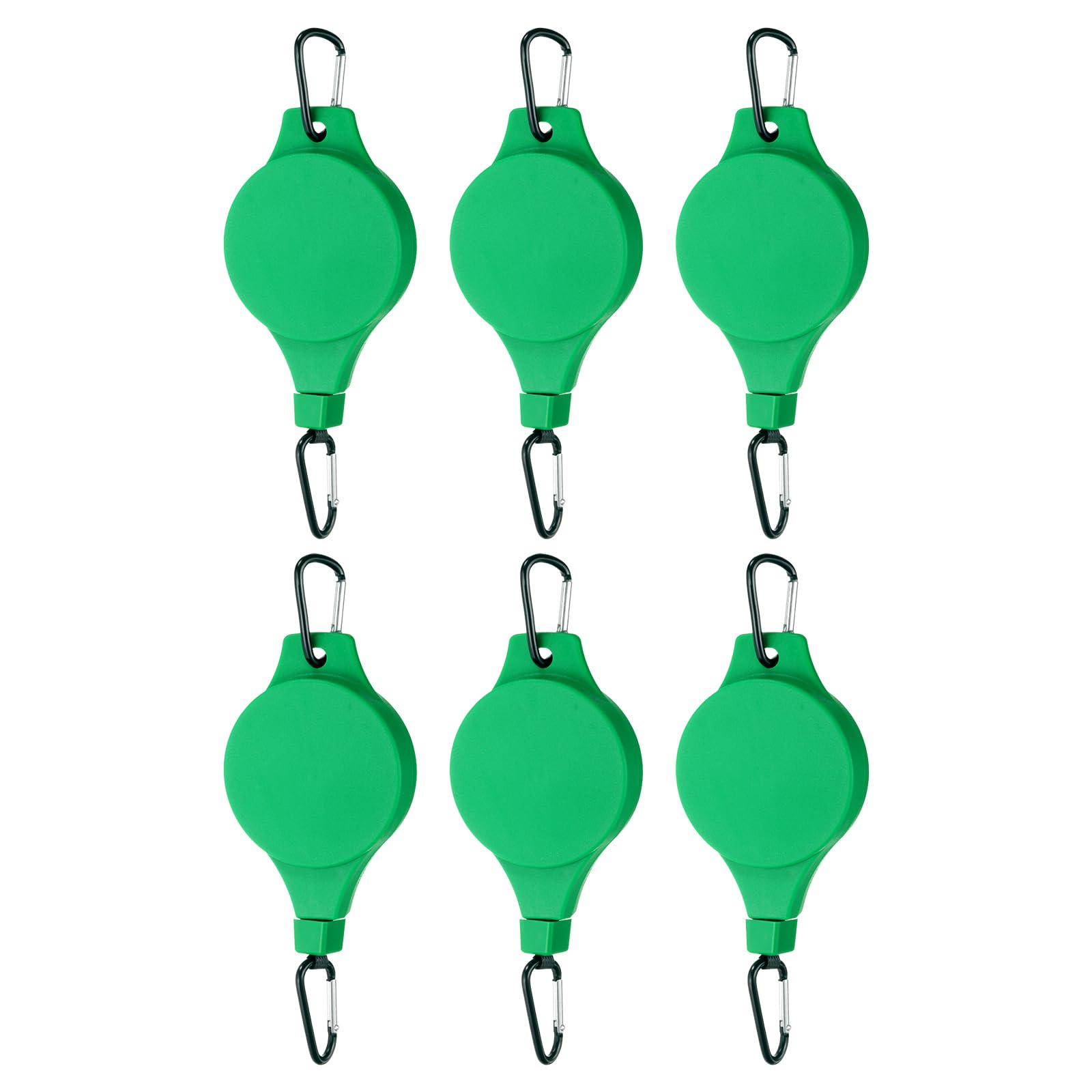 PATIKIL Plant Hanger, 6 Pcs Pulley Retractable Hanging Flower Basket Hook Indoor and Outdoor Plant Pots Holder, for Planters, Flower Basket, Wind Chimes, Lanterns, Bird Feeders, Green