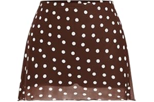Verdusa Women's Polka Dots Mini Skirt Y2K Vintage Mesh Country Concert Outifits