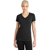 District Women's Perfect Blend CVC V-Neck Tee - Stylish Casual Short Sleeve T-Shirt, Soft Cotton &amp; Polyester