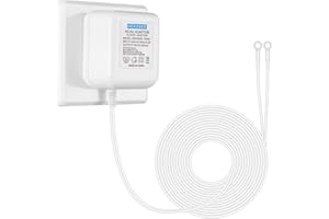 KEKEBEE 18V500MA Doorbell Transformer Wired Doorbell Power Supply Compatible with Ring, Arlo, Eufy, Nest and Wyze Wireless Video Doorbell Power Adapter (196in White Cable)