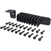 OZCO Rafter Clips, 2in, 10 Pack, Black | Powder-coated galvanized steel, includes 20 #10 x 1-1/4in wood screws, for pergolas, fencing, rafters, and railings