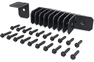 OZCO Ironwood 2" Rafter Clips with Matching Hardware, Black Powder-Coated Galvanized Steel Clips for Outdoor Wood Structures, 10-Pack, 51717