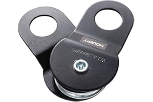 HOUERT Heavy Duty Recovery Winch Snatch Block 8 Ton / 17,600 lb. Capacity, Pulley System for Synthetic Rope or Steel Cable, Off-Road Recovery Accessory (Black)