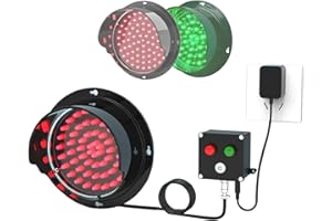 Red/Green LED Loading Dock Traffic Lights for Mounting Inside and Outside, Industrial Signal Stop Go Lamp, Button Control Doc