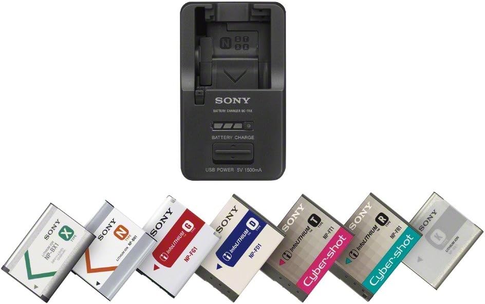 Sony BCTRX Battery Charger for X/G/N/D/T/R and K Series Batteries (Black) : Digital Camera Battery Chargers : Camera & Photo