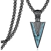 Zoxuxiwu Vikings Necklace for Men S925 Sterling Silver Turquoise Arrowhead Necklace Vikings Jewelry Gifts for Men Women