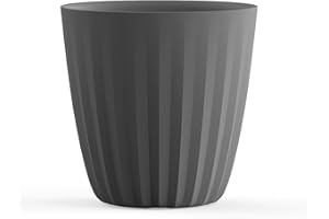 Crescent Garden Pleat Planter, Large Outdoor/Indoor Pot, 23-Inch Planter (Slate)