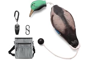 ZRD Dog Training Kit, Dog Duck Toy, Duck Dummy Bumper for Dog, Duck Hunting Kit with Dog Treat Pouch, 2in1 Dog Training Clickers and Whistle - Dog Retriever Outdoor Training Kit