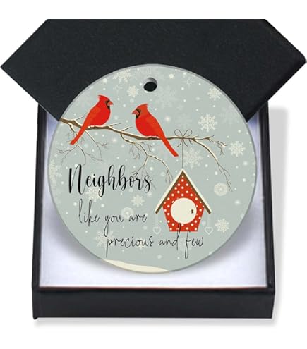 Christmas Ornament - Neighbors Sea Glass Effect Ornament, Housewarming Ceramic Ornament, Christmas 2025 - Personalized Heart Ceramic Ornament