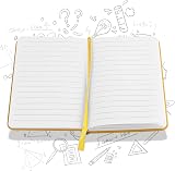 Lefute A6 Notebooks Pocket Notebook Hardback 160 Pages Yellow PU Leather view 4