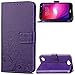 LG X Power 2 Case, LG Fiesta LTE Case, LG X Charge Case, Lwaisy Floral Clover Embossed PU Leather Wallet Flip Protective Case Cover with Card Slots and Stand for LG X Power 2 (2017) - Purple