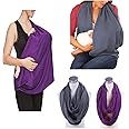 JTSN 2 Pack Nursing Cover - Breastfeeding Cover ups Infinity Scarf, Lightweight Soft Breathable