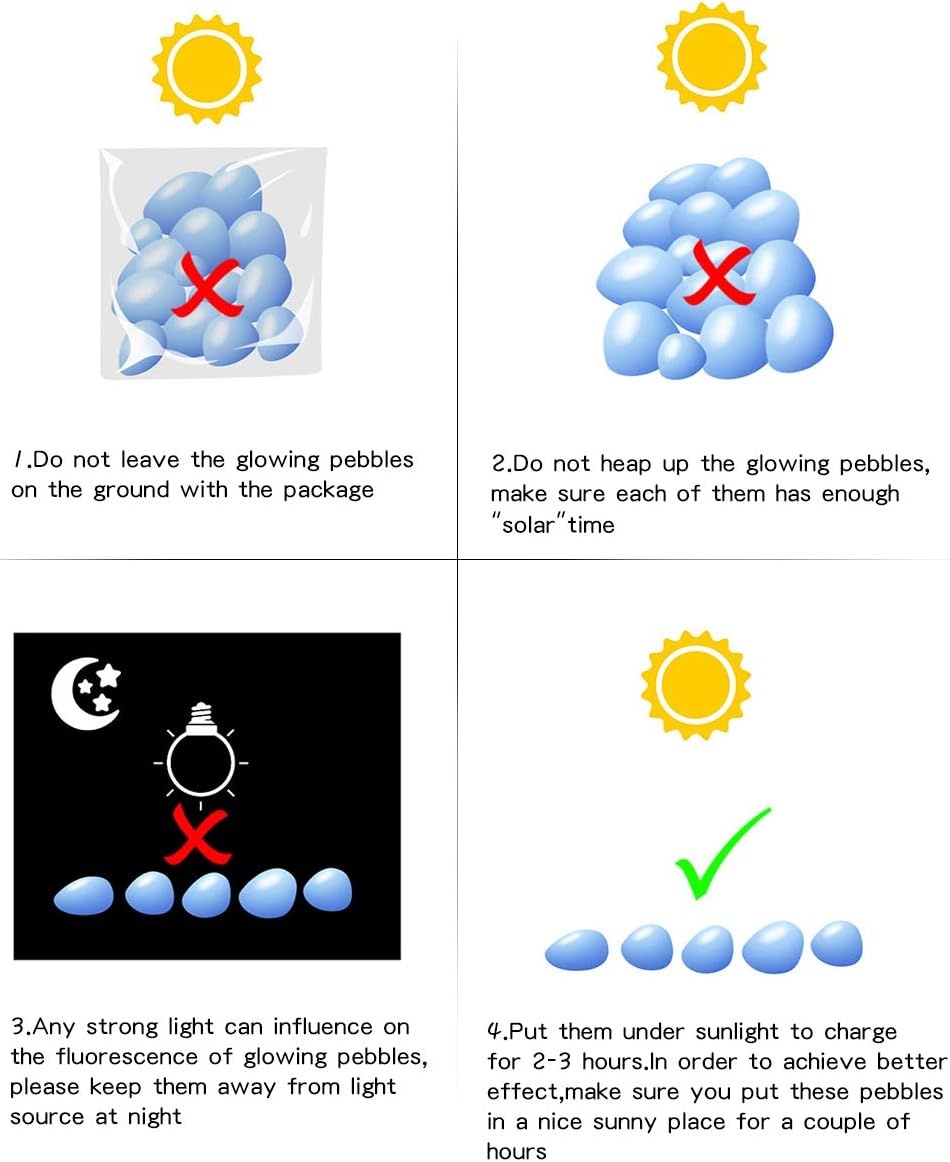 【400 Pcs】 Glow in The Dark Rocks, Glowing Stones Garden Glow in The Dark Pebbles Outdoor Decorative Stones Small Patio Decor Garden Decorations : Garden & Outdoor