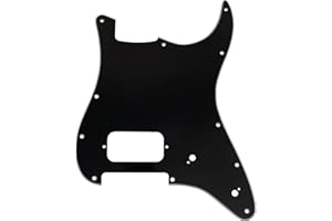 Musiclily Pro 11-Hole ST Guitar Pickguard for Squier Sonic Strat HT H Electric Guitar, 3Ply Black