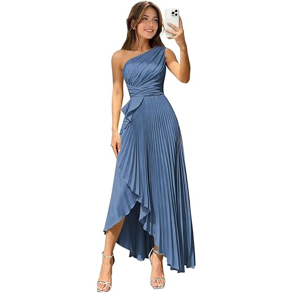 Amazon.com: DRIEoue One Shoulder Bridesmaid Dress for Women Pleated Satin A Line Ruched Long Formal Party Dresses with Slit Aqua US00 : Clothing, Shoes & Jewelry Amazon.com: DRIEoue One Shoulder Bridesmaid Dress for Women Pleated Satin A Line Ruched Long Formal Party Dresses with Slit Aqua US00 : Clothing, Shoes & Jewelry