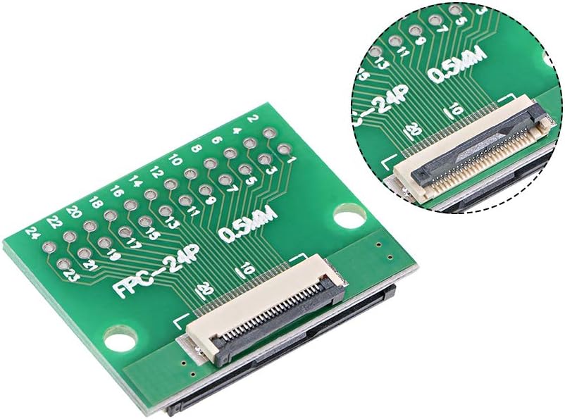 sourcing map FFC FPC 24 Pin 0.5mm 1mm Pitch to DIP 2.0mm PCB Converter Board Couple Extend Adapter, Green - Image 4