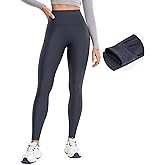 CRZ YOGA Fleece Lined Leggings 28'' - Thermal Casual Lounge Workout Yoga Womens Full Length Pants Winter Warm