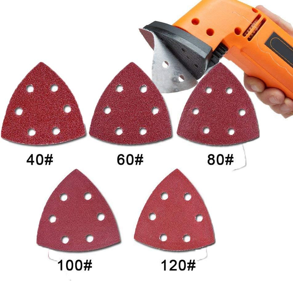 50Pcs Triangle Sandpaper Sanding Sheets Paper Discs Sander Grinder Pads