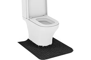 HBGOTL Round Commode Potty Training Mats for Boys, Toilet Training Mats, Potty Training Toilet Rugs, Toilet Rugs u Shaped,Toilet mats for Bathroom,Machine Repeatedly Washable(4 Pack, Black)