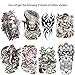 MyFav 8 Sheets Fashion Body Stickers Arm Shoulder Make Up For Man Women Temporary Tattoo - Buddha, Elephant, Eagle eye, Fish, Beauty and the Beast Etc.