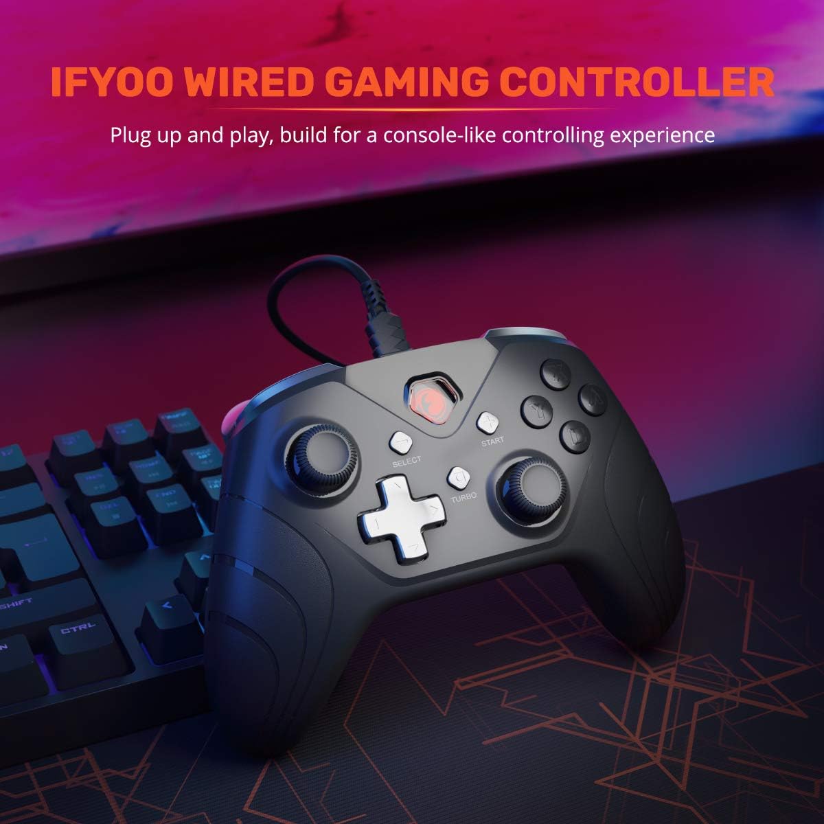 IFYOO XONE Wired PC Controller USB Gaming Gamepad Joystick for Computer & Laptop (Windows 10/8/7/XP, Steam) | Android | PS3 | Switch - [3.2M Detachable USB Cable]: Computers & Accessories
