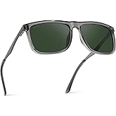 WMP Eyewear - Men's Polarized Flat Top Square Sunglasses