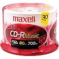Maxell – 625335, Premium Quality Noise free Surface Playback Recordable CDs 700Mb Storage – 32x, Write Speed 80 minutes - Blank CDs, CD Storage & Reusable Spindle Case Holder – 30 Pack