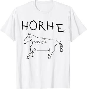 Horhe Terrible Cringe Horse Graphic Weird Absurd Joke Gen Z T-Shirt