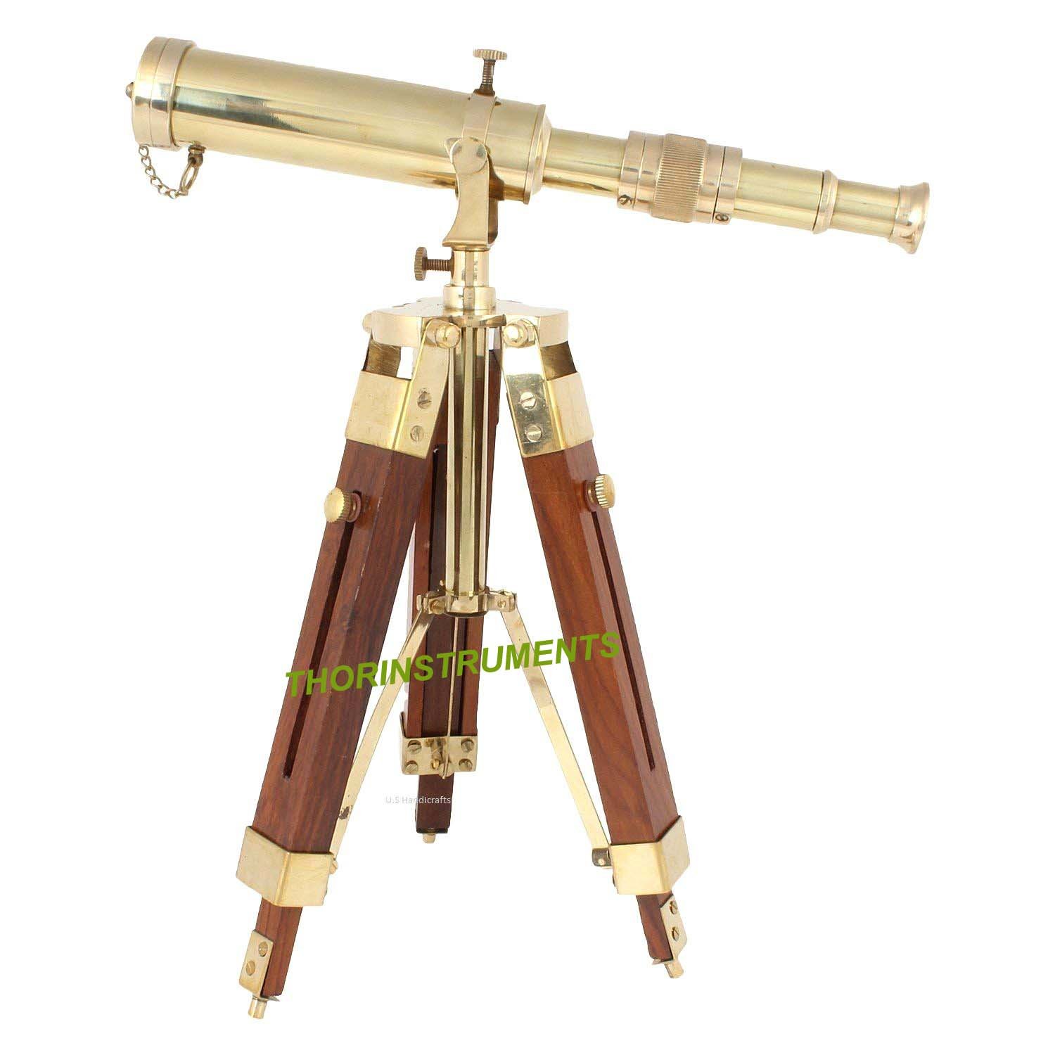 Vintage Brass Nautical Telescope on Tripod Stand Desktop Telescope Outdoor Adventures