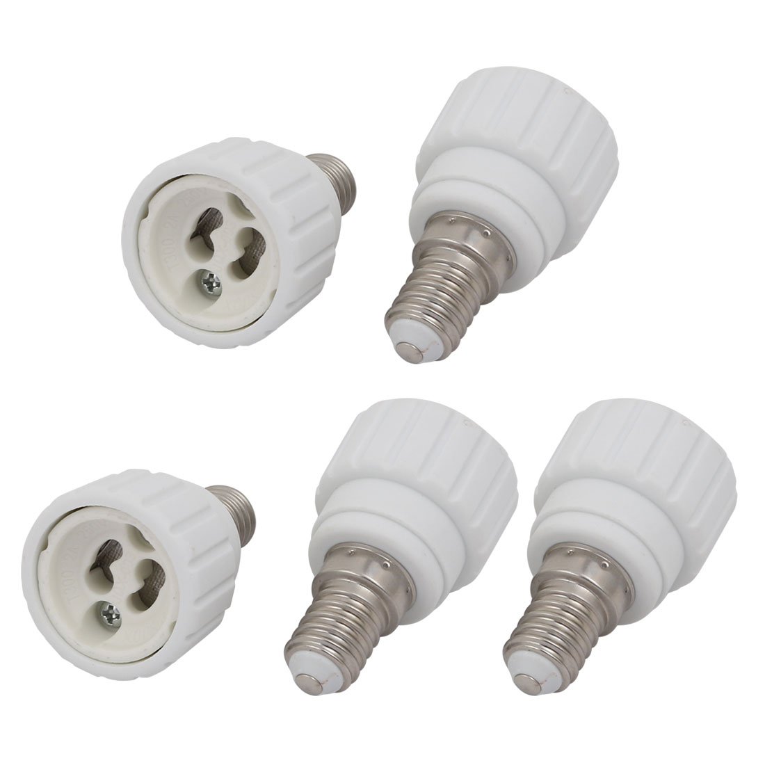 Sourcingmap 5pcs E14 to GU10 Extender Adapter Converter Lamp Bulb Socket Holder White