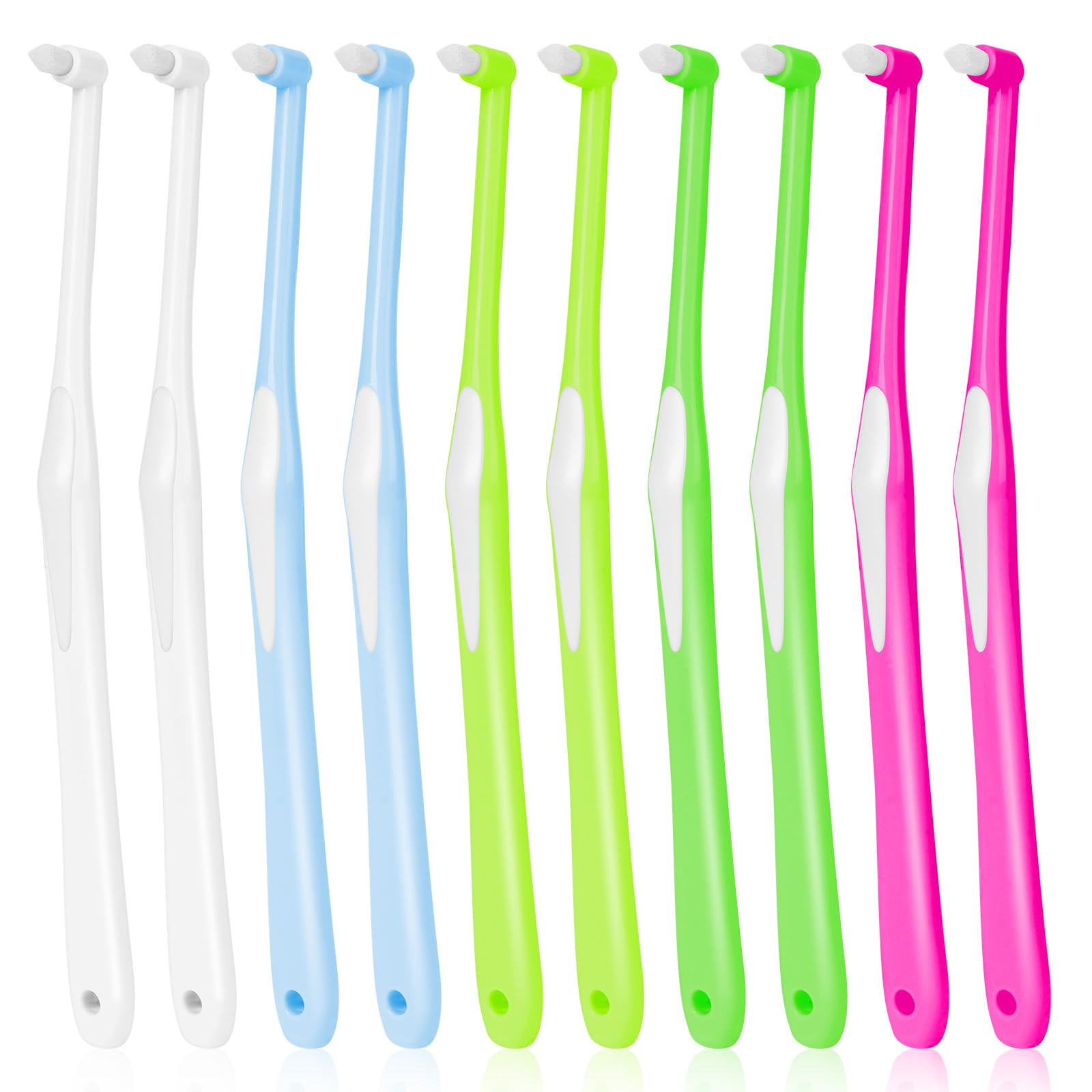 OFFCUP 10 PCS Interspace Toothbrush, Interdental Interspace Brushes, Soft Single Tufted Toothbrushes, Slim Universal Care Brush for Orthodontic Braces Detail Cleaning