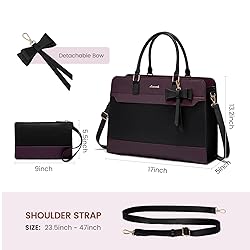 LOVEVOOK Laptop Tote Bag for Women,Leather Work