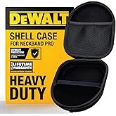 DEWALT Heavy Duty Protective Headphone Case for Neckband Earbuds, Compact Lightweight w/EVA Earphone Hard Shell Case, Headset Travel Carry Shockproof, Water-Resistant, Soft Interior & Accessory Pocket