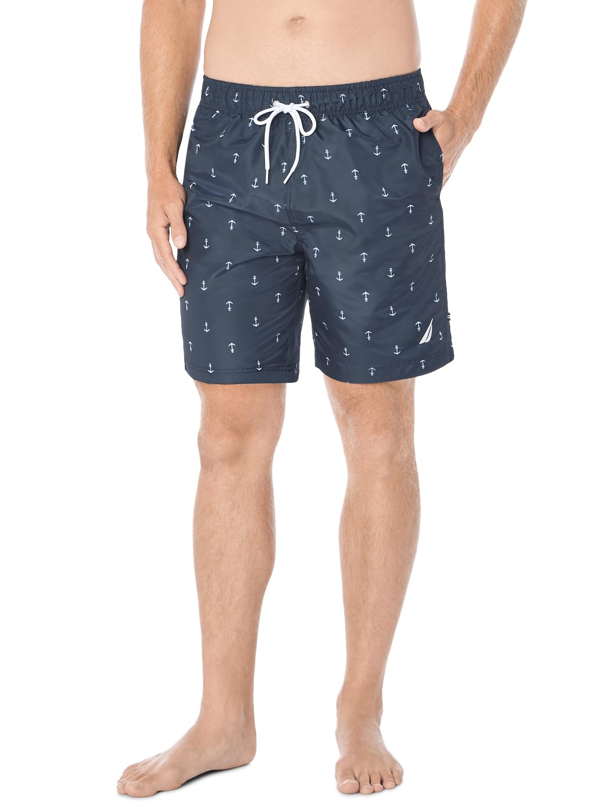 Nautica Men’s Quick Dry All Over Classic Anchor Print Swim Trunk Swimwear, -navy, XX-Large
