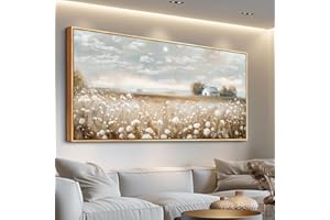 ERQINHUA Canvas Wall Art For Living Room Wall Decor White Flowers Landscape Painting Decor Dining Room Bedroom Bathroom Kitchen Room Wall Artwork Prints Painting For Home Decor Wood Frame 20x40 In
