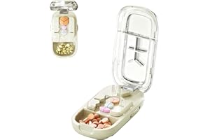 Portable Pill Cutter Splitter with Safety Sharp Blade, Adjustable Pill Cutter for Small & Tiny & Large Pills (1/2, 1/3, 1/4 S