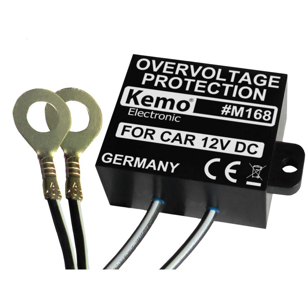 Kemo M168 Overvoltage Protection, 12 V/DC, Voltage Spike Suppressor for Motor Vehicles, Prevents Damage to Sensitive On-Board Electronics