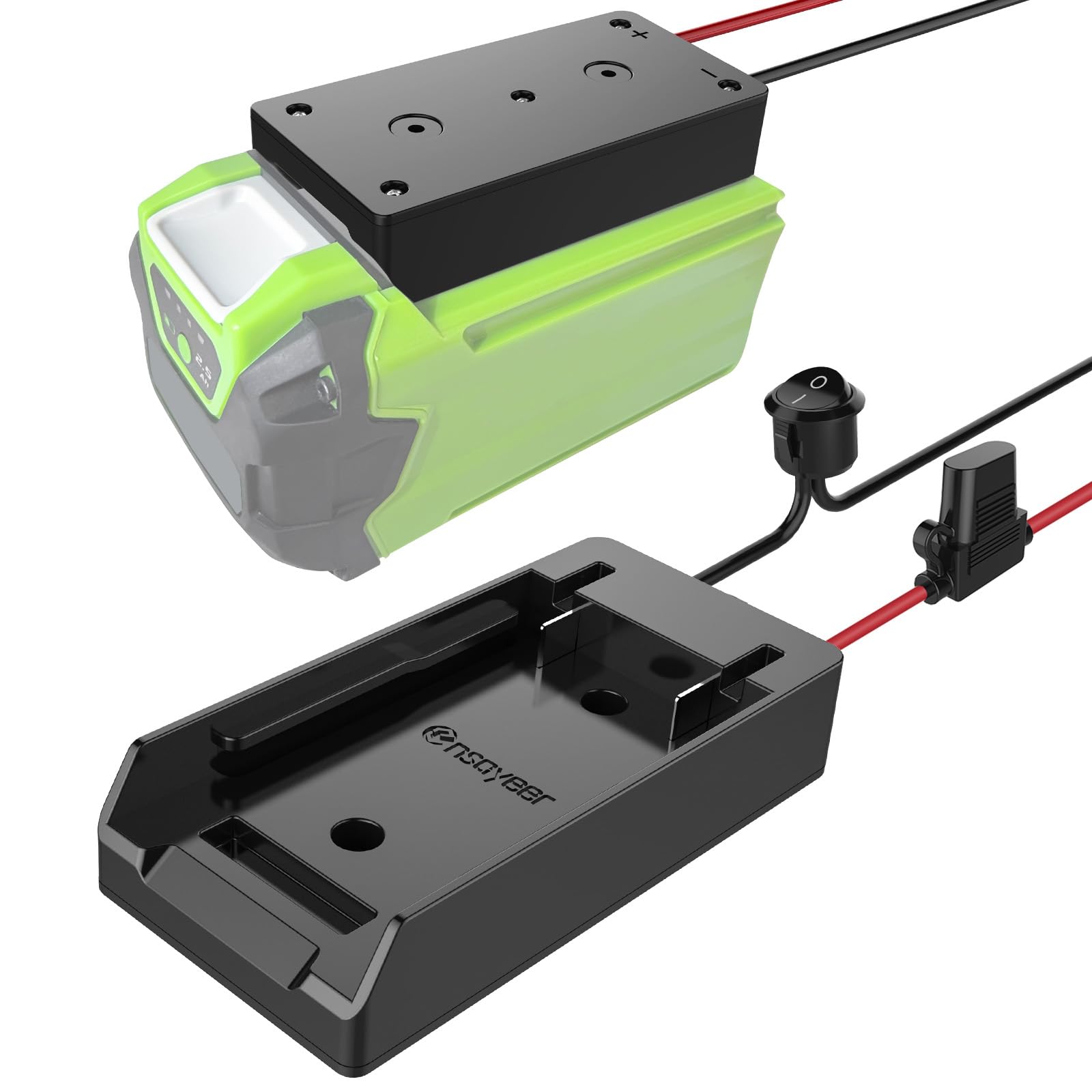Photo 1 of Ensayeer Power Wheel Adapter with Fuse & Switch, Secure Battery Adapter for 40V Lithium Battery, with 12 Gauge Wire, Good Power Convertor for DIY Ride On Truck, Robotics, RC Toys and Work Lights