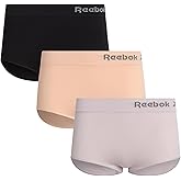 Reebok Womens Briefs Underwear - 3 Pack Soft Stretch Performance High Waisted Brief Panties - Seamless Underwear for Women