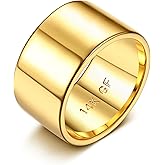 Florideco 14K Gold Filled Ring Gold Band Thick Thin Pinky Thumb Ring Gold Stacking Stackable Wedding Band Ring for Women Men Non Tarnish Comfort Fit Size 6 to 10