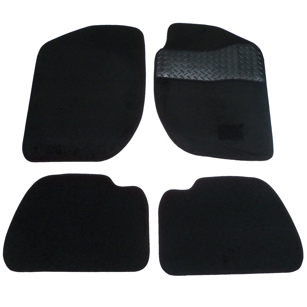 Sakura Mat Set includes Carpet with Rubber Heelpad for Landrover Freelander Mk1 and Mk2 to 2006 - Black