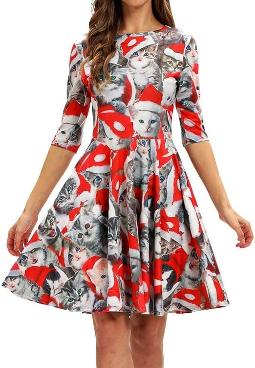 Christmas Dress Women Evening Cocktail Party Prom Xmas