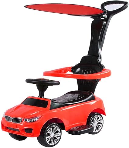 Toy House Benzy Push Car with Long and Strong Push Handle for Kids (2 to 6Yrs), Red