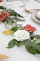 Floroom Artificial Flowers 25pcs Real Looking Ivory