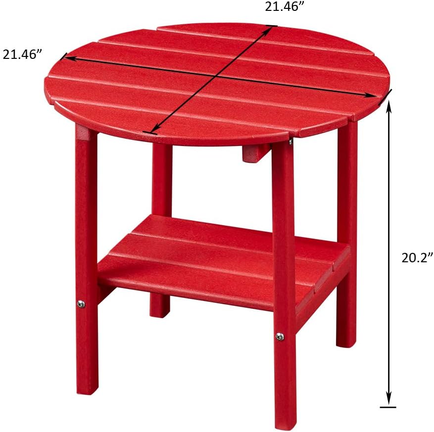 Ehomepert Outdoor Side Table-Adirondack Portable Rectangular End Table for The Beach, Camping, Picnics, Cookouts and More, HDPE Hard Plastic, Red: Kitchen & Dining