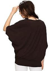 LL WT1073 Womens Scoop Neck Half Sleeve Batwing