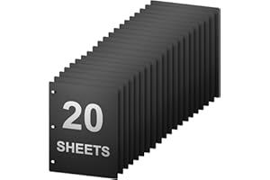 HOMAKOVER Full Page Flat Sheet Lifters & Page Protectors for Letter Size 11" x 8.5", 3 Hole Binder Separators for Binder Page Protectors, Family Tree, Photo Albums Helps You Turn The Page Better (Black 20 PCS)