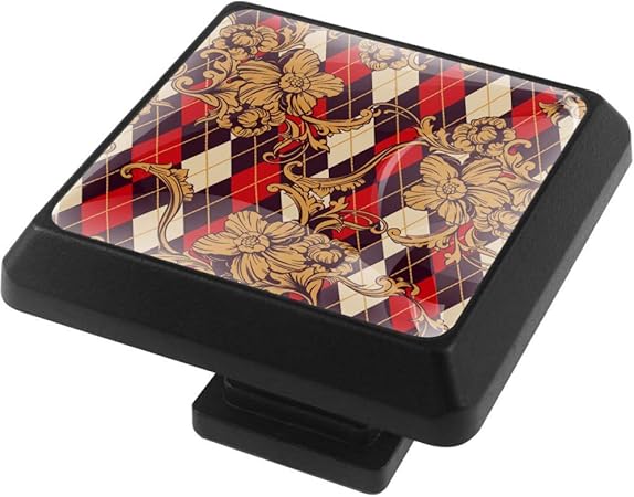 Eclectic Argyle Baroque Ornament Seamless Pattern Square Knobs