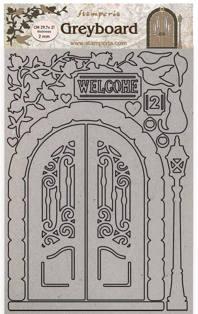 Stamperia - Greyboard 2 mm - Casa Granada Welcome Door